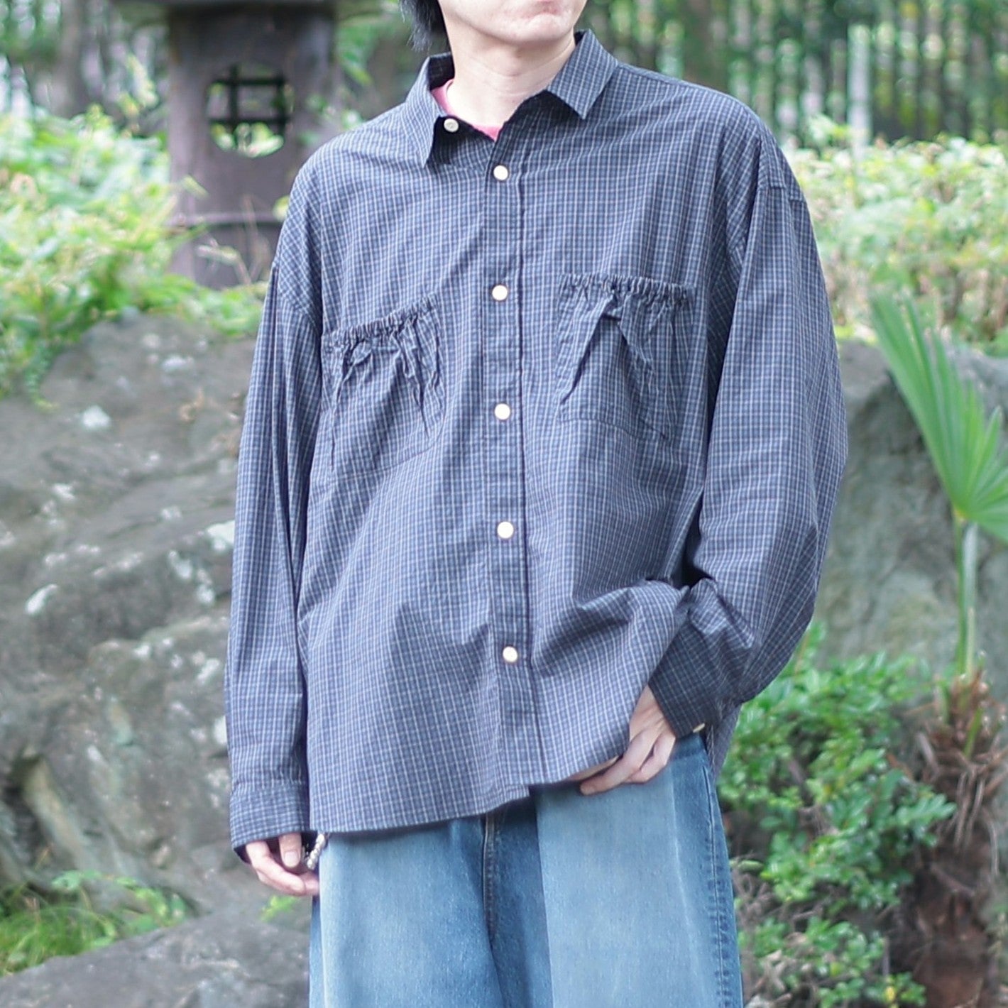refomed(リフォメッド)WRIST PATCH WIDE SHIRT CHECK (RESH-038