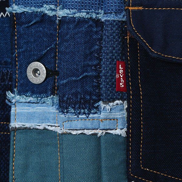 綿インディゴMIXパッチワーク Levis Wネーム J201