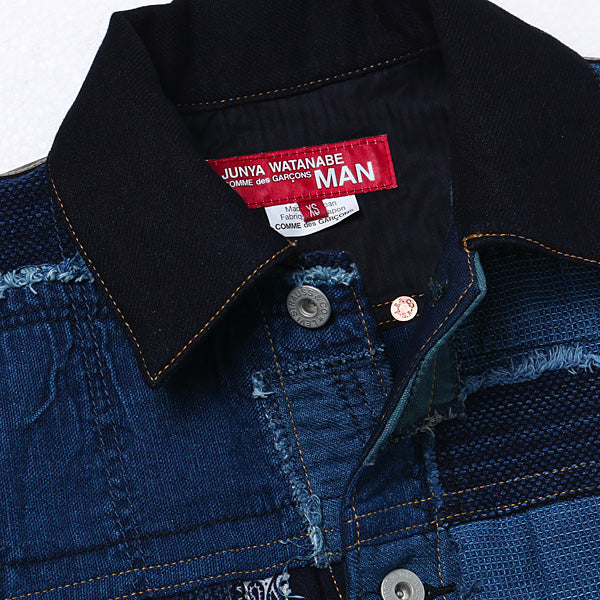 綿インディゴMIXパッチワーク Levis Wネーム J201