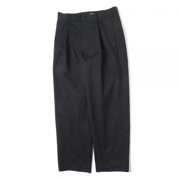 COTTON GABARDINE WIDE TAPERED PANTS