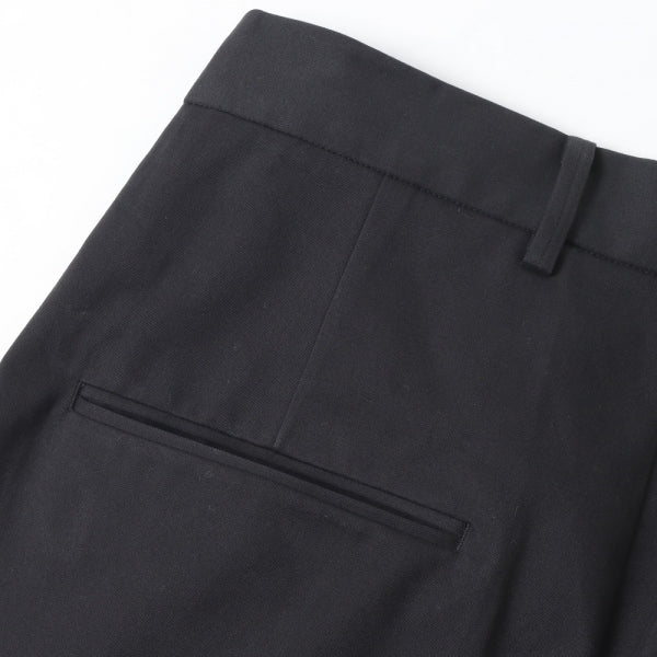 COTTON GABARDINE WIDE TAPERED PANTS