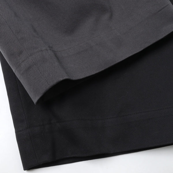 COTTON GABARDINE WIDE TAPERED PANTS