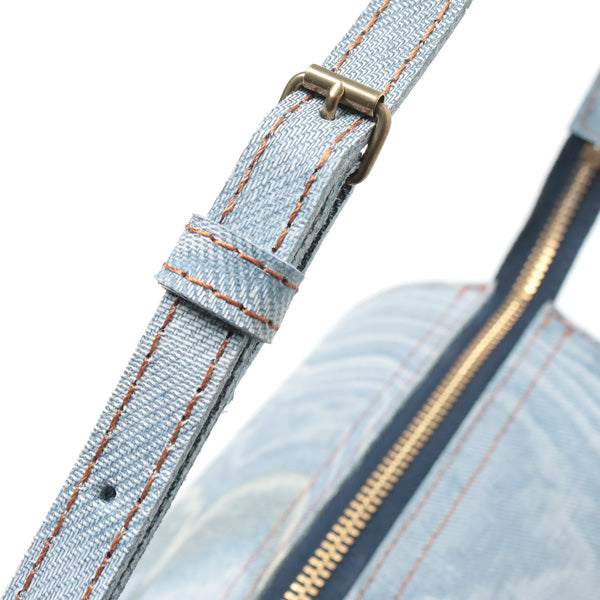 UPCYCLE SLICE DENIM BARREL BAG