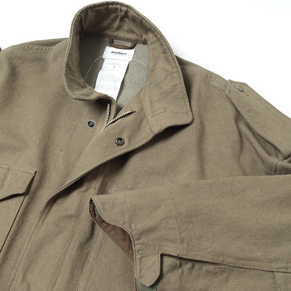 SILK TWILL MILITARY BLOUSON