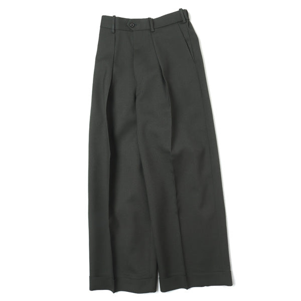 PLEATED WIDE TROUSERS ORGANIC WOOL HEAVY TROPICAL