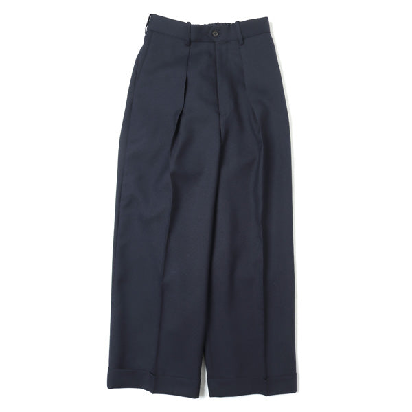 PLEATED WIDE TROUSERS ORGANIC WOOL HEAVY TROPICAL
