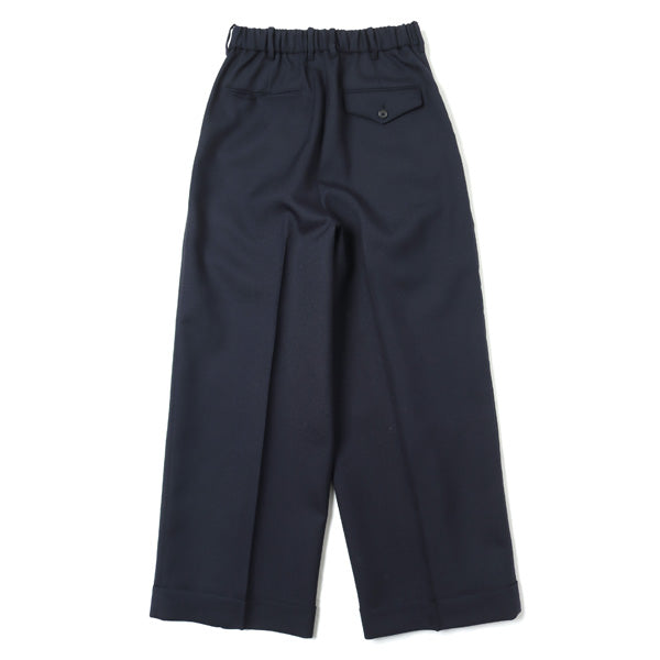 PLEATED WIDE TROUSERS ORGANIC WOOL HEAVY TROPICAL