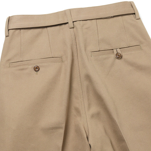 SILK CHINO WIDE TAPERED TROUSERS