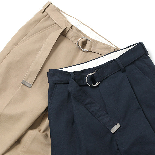 SILK CHINO WIDE TAPERED TROUSERS