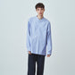 GIZA STRIPE BAND COLLAR SHIRT