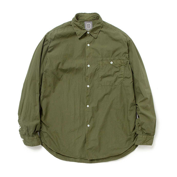 ARTISAN L/S SHIRT COTTON BROAD MULBERRY LEAF DYED