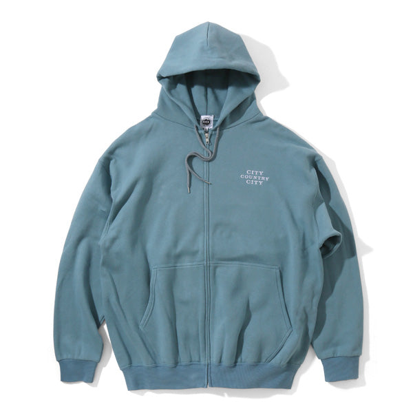 EMBROIDERED LOGO ZIP UP HOODIE