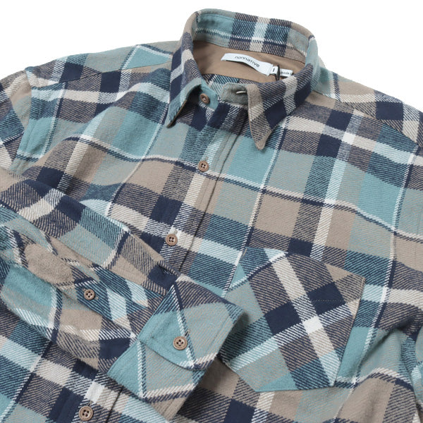 DWELLER B.D. SHIRT RELAXED FIT COTTON TWILL PLAID