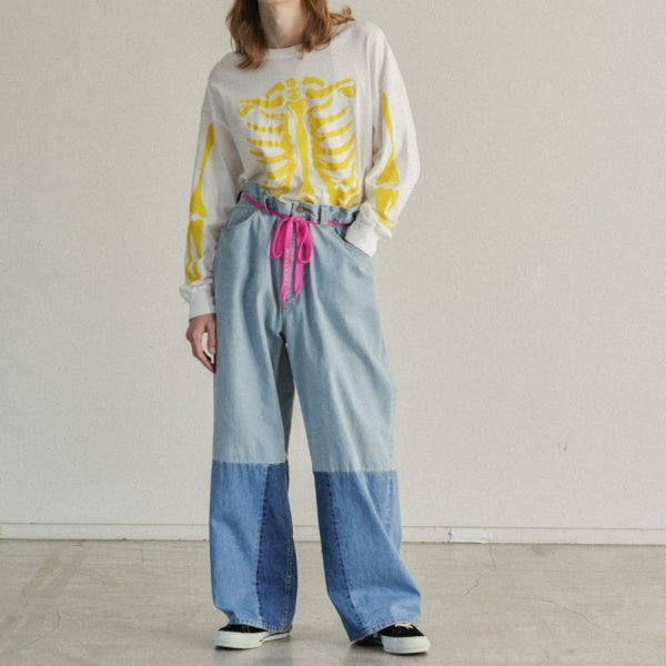 PATCHWORK BIG DENIM PANTS