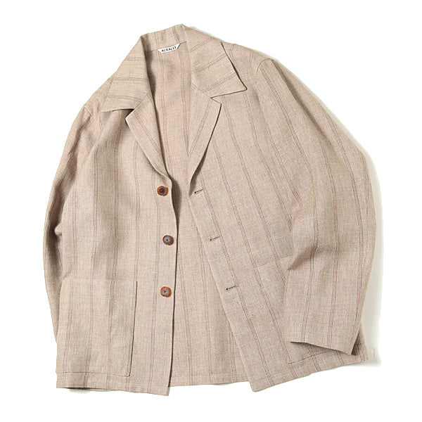 LINEN WOOL SILK SHARK SKIN JACKET