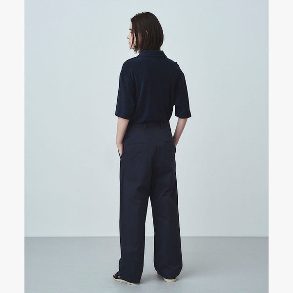 COTTON GABARDINE | TUCKED BELT PANTS