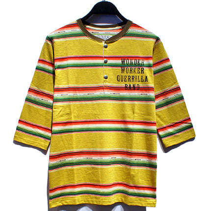 NATIVE BORDER 3/4 HENRY NECK TEE