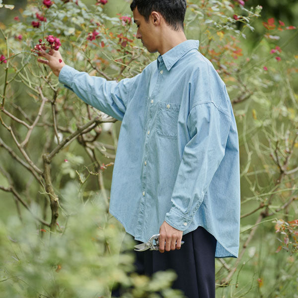 NAVAL TENT SHIRT ORGANIC COTTON CHAMBRAY