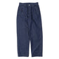 NO TUCK WIDE TAPERED DENIM TROUSERS