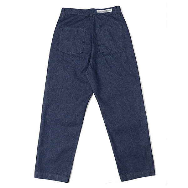 NO TUCK WIDE TAPERED DENIM TROUSERS