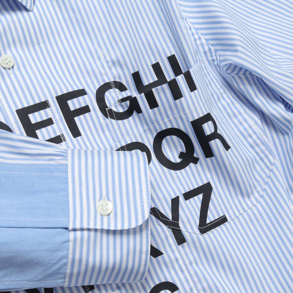 Cotton stripe print x cotton linen chambray B007 (WG-B007