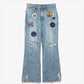 Assorted Patches Boot-Cut Jean -13oz C/L Denim / D