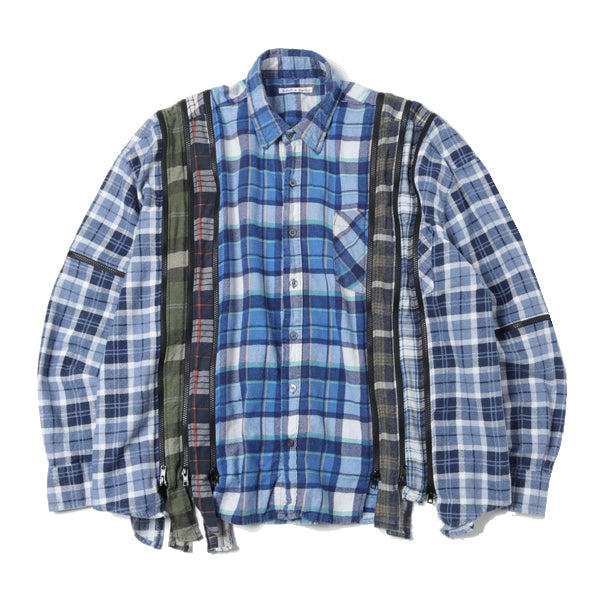 Flannel Shirt - 7 Cuts Zipped Wide Shirt