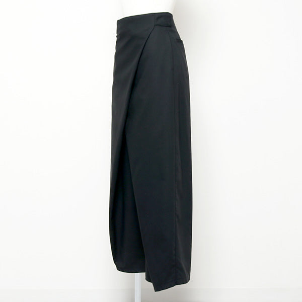 Silk Wool Fold Waisted Pants