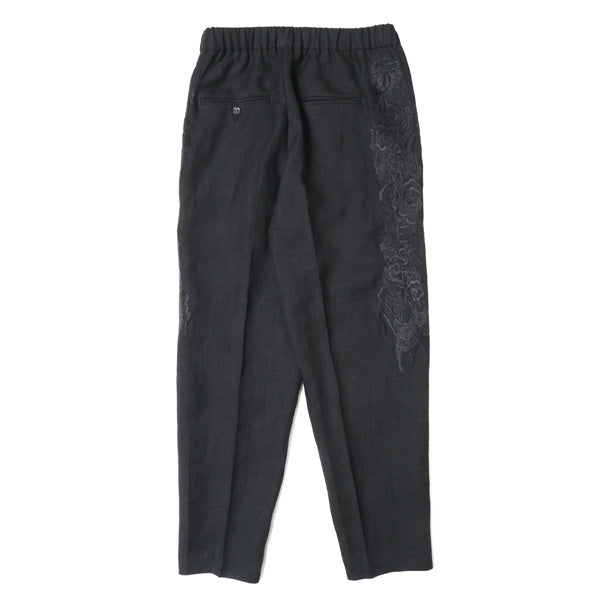 CHAOS EMBROIDERY LINEN TAPERED PANTS