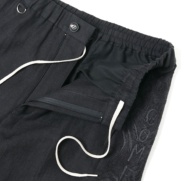 CHAOS EMBROIDERY LINEN TAPERED PANTS