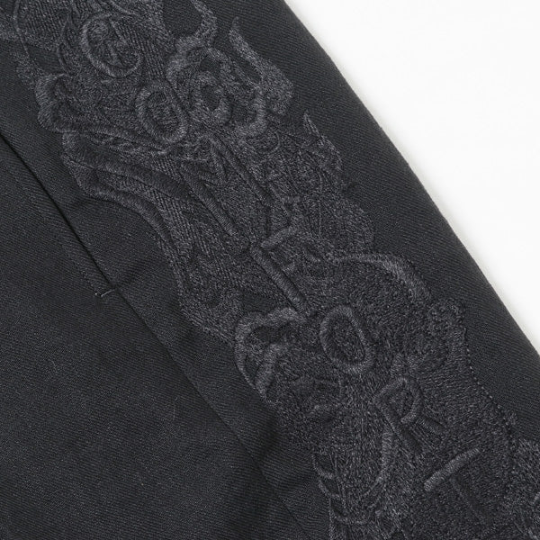 CHAOS EMBROIDERY LINEN TAPERED TROUSERS