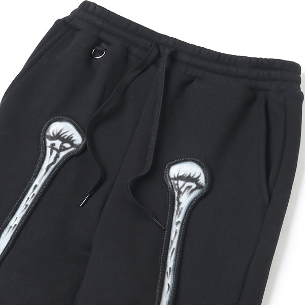 SKULL SHIRRING EMBROIDERY SWEAT PANTS