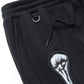 SKULL SHIRRING EMBROIDERY SWEAT PANTS