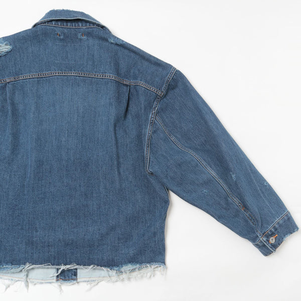 DAMAGED SILK DENIM JACKET