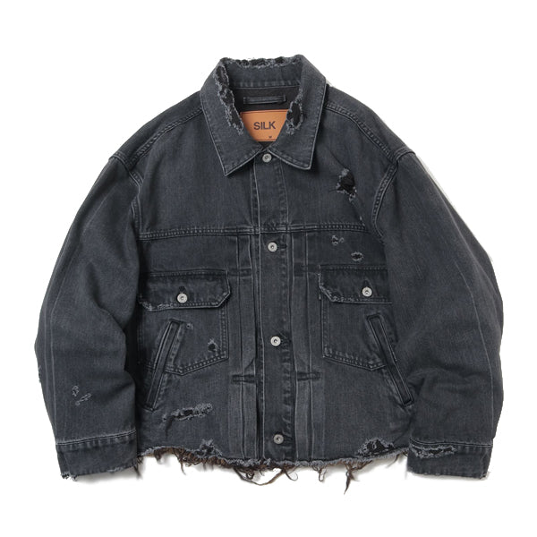 DAMAGED SILK DENIM JACKET