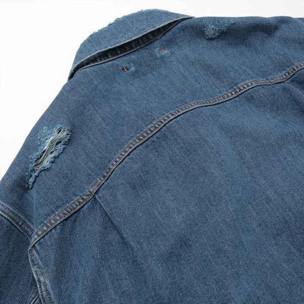 DAMAGED SILK DENIM JACKET