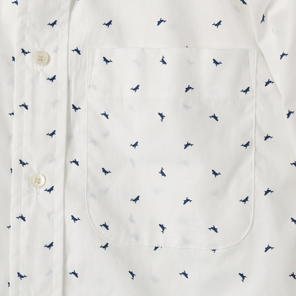 POLO COLLAR TIGHT WHALE PRINT BROAD