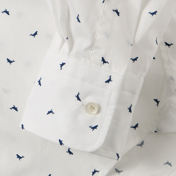 POLO COLLAR TIGHT WHALE PRINT BROAD