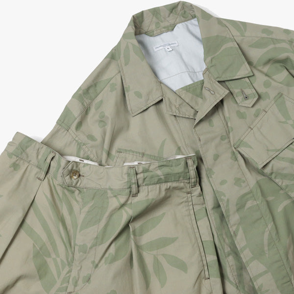 Jungle Fatigue Jacket - Leaf Print Poplin