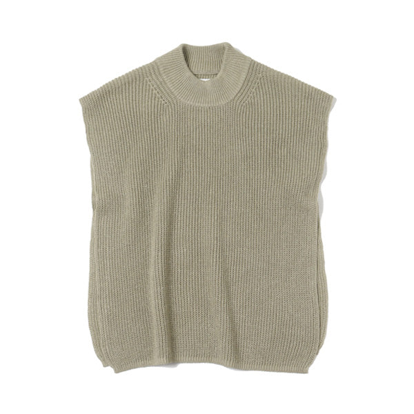 MOCK NECK VEST ORGANIC COTTONxHEMPxPAPER YARN