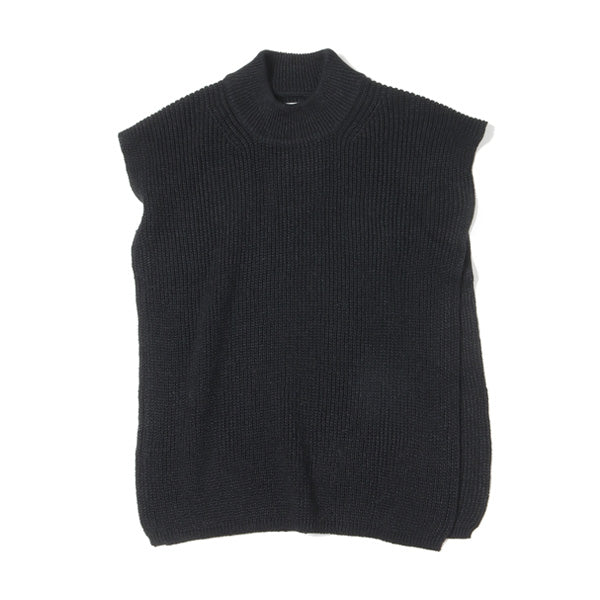 MOCK NECK VEST ORGANIC COTTONxHEMPxPAPER YARN