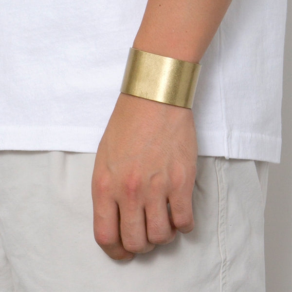 Brass Flat Bracelet Wide