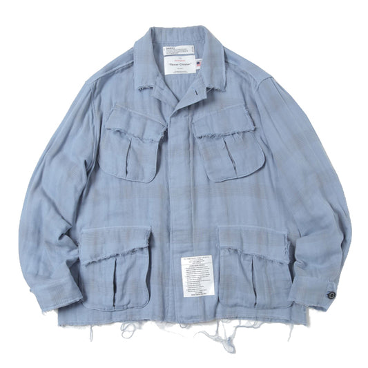 Double Gauze Check Fatigue Jacket