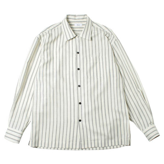 Stripe open collar shirt