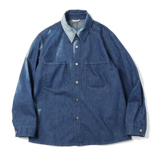 SUN FADE BLEACH LIGHT DENIM SHIRTS BLOUSON