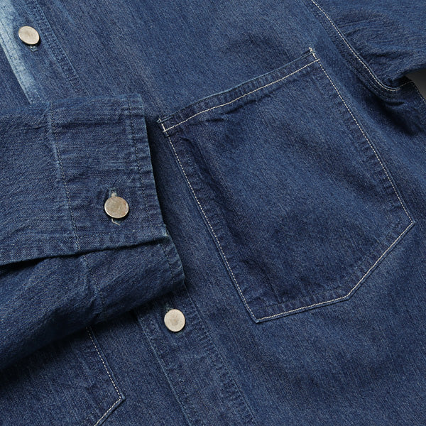 SUN FADE BLEACH LIGHT DENIM SHIRTS BLOUSON