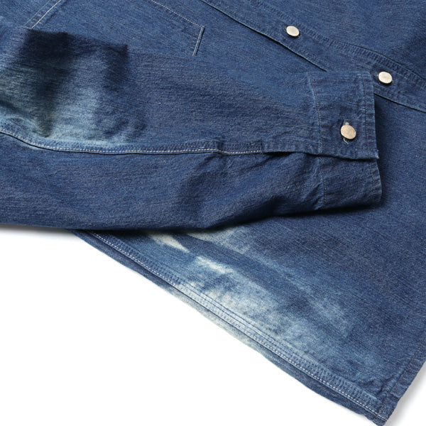 SUN FADE BLEACH LIGHT DENIM SHIRTS BLOUSON