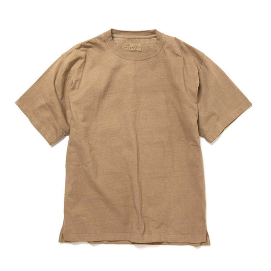 COTTON HEAVY WEIGHT JERSEY COFFEE DYED CREW NECK T