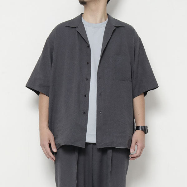 OPEN COLLAR SHIRT SILK LINEN