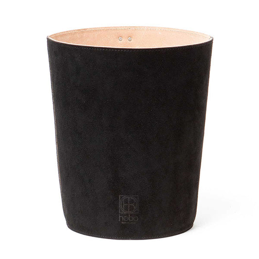 D-RING TRASH CAN COW SUEDE
